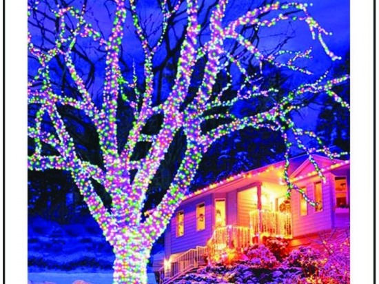 240 Led λαμπάκια IP44 με πρόγραμμα πράσινο καλώδιο και πολύχρωμο φως 12μ