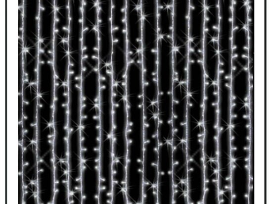 500 Led λαμπάκια κουρτίνα με διάφανο επεκτεινόμενο καλώδιο και λευκό ψυχρό φως 3x3μ