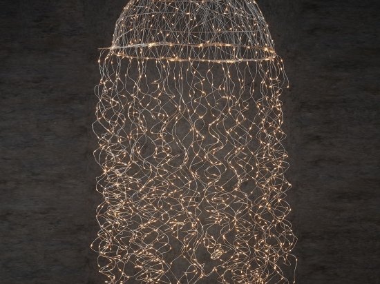 Jellyfish με 1280 led IP44 χάλκινο ασημί καλώδιο και λευκό θερμό φως 60x200 εκ