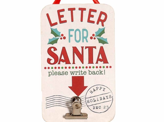 Letter for Santa κρεμαστό ξύλινο διακοσμητικό στολίδι 16 εκ
