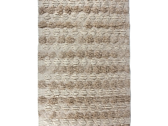 Tarville χειροποίητο boho μπεζ χαλί 120x180 εκ