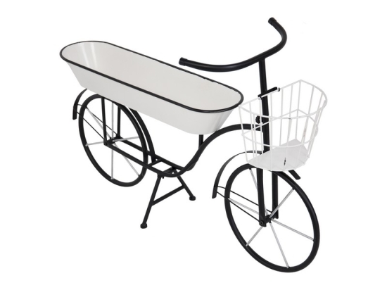 Bicycle μεταλλικό ποδήλατο σε μαύρο χρώμα με κασπώ σε λευκή απόχρωση 98x37x65 εκ