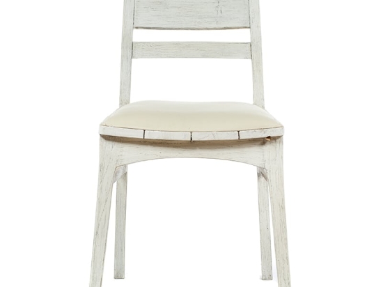 Mindy ξύλινη country καρέκλα με ύφασμα σε λευκό χρώμα 42x46x85 εκ