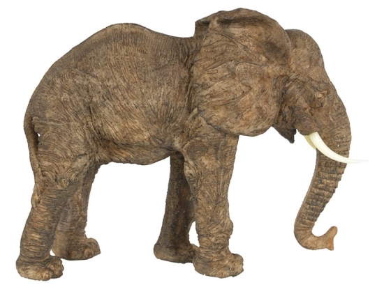 Elephant επιτραπέζιο διακοσμητικό με φιγούρα ελέφαντα από ρητίνη σε καφέ απόχρωση 33x13x26 εκ