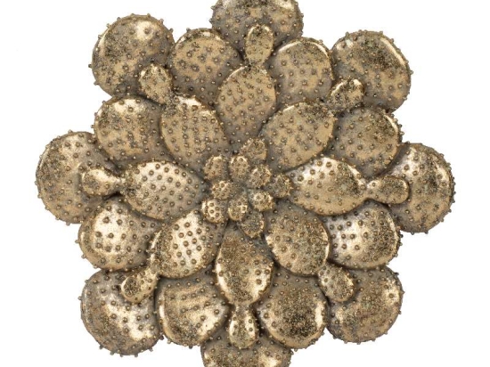 Διακοσμητικό τοίχου flower σε χρυσό χρώμα 26x4x26 εκ
