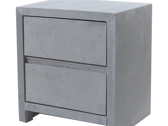 Glaft ξύλινο μασίφ γκρι κομοδίνο 50x40x55 εκ