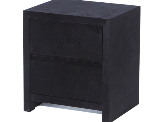 Thipdoft ξύλινο μασίφ μαύρο κομοδίνο 50x40x55 εκ