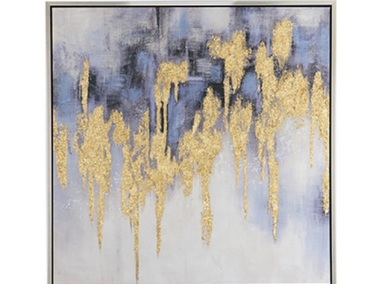 Πίνακας ελαιογραφία τετράγωνος golden flakes 100x100 εκ 