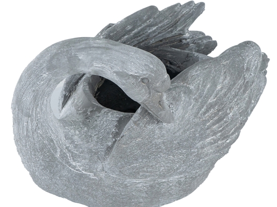 Γλάστρα κύκνος σε γκρι απόχρωση από fiberglass 37x20x24 εκ