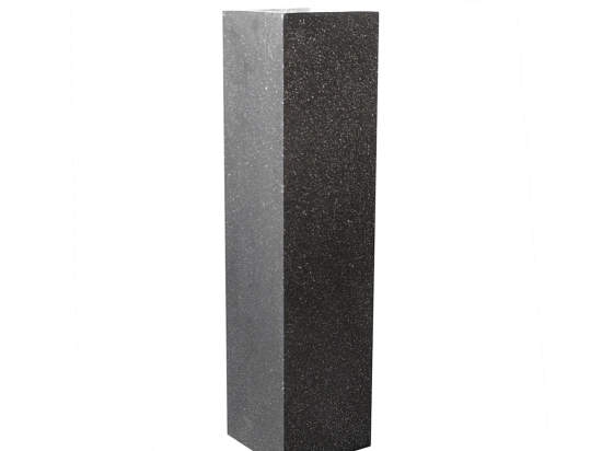 Terazzo πήλινο τετράγωνο κασπώ σε μαύρο χρώμα 28x28x100 εκ