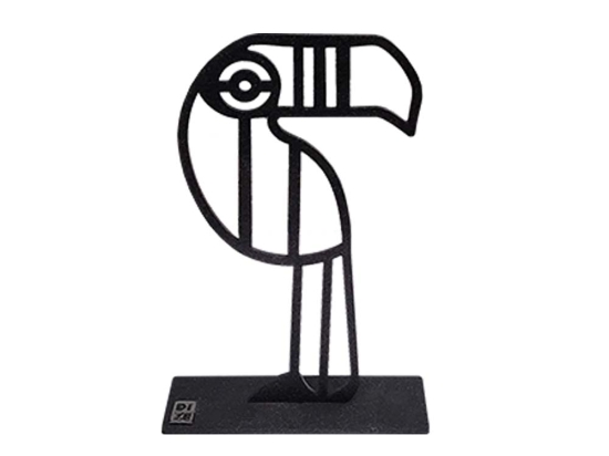 Bird with Shapes χειροποίητο επιτραπέζιο μεταλλικό διακοσμητικό με παπαγάλο και επιλογή απόχρωσης 15x5x22 εκ