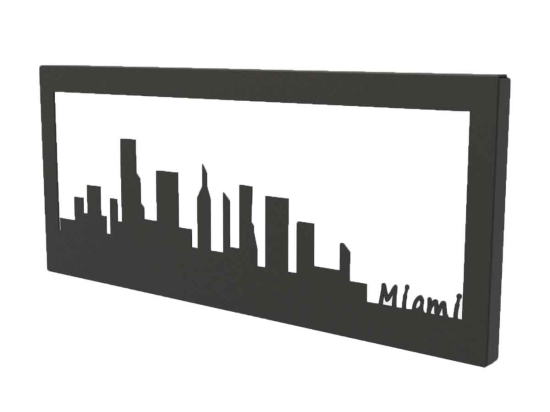 Skyline Miami κάδρο μεταλλικό σε τρία χρώματα 35x2x15 εκ