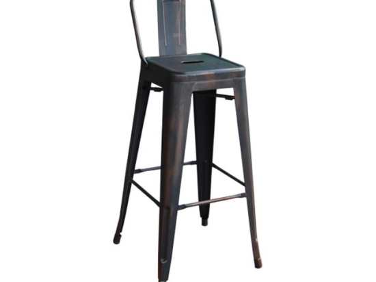Relix σκαμπώ bar με πλάτη antique black