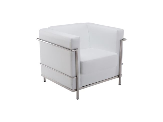 Genova πολυθρόνα inox pu λευκό 83x73x71 εκ