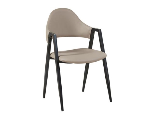 Delta πολυθρόνα 25x25mm μέταλλο μαύρη pvc cappuccino