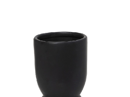 Tribal βάζο κεραμικό μαύρο 12.5x12.5x22.5 εκ