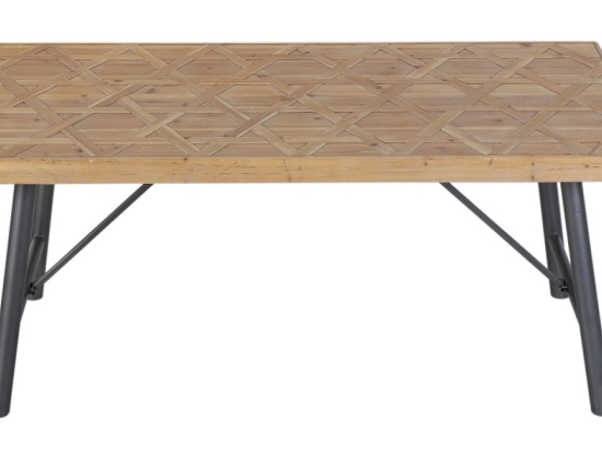 Boho ξύλινο τραπέζι με μεταλλικά πόδια 180x90x75 εκ