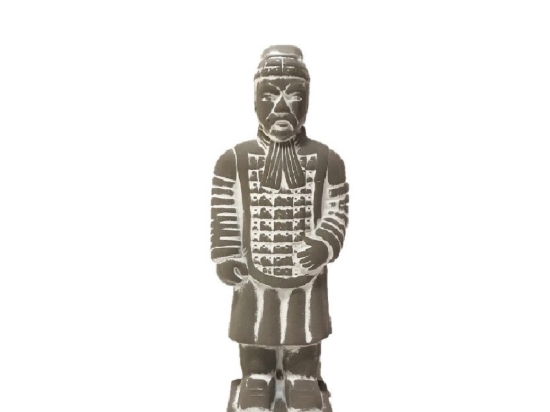 Επιτραπέζια φιγούρα πολεμιστή σε απόχρωση terracotta σετ των δύο τεμαχίων 16x10x40 εκ