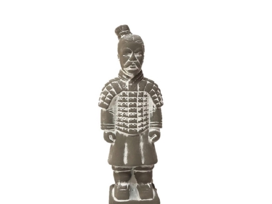 Επιτραπέζια φιγούρα πολεμιστή σε απόχρωση terracotta σετ των δύο τεμαχίων 15x10x39 εκ