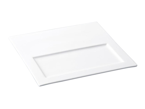 Τετράγωνη πορσελάνινη minimal πιατέλα λευκή 36x36 εκ