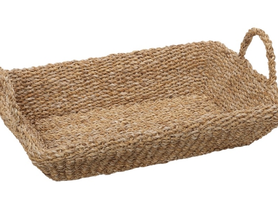 Ορθογώνιος δίσκος Seagrass με χερούλι 51x31x11 εκ