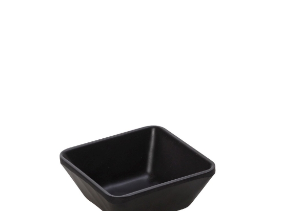 Μαύρο μπωλ τετράγωνο Wavy Matte από μελαμίνη σετ δεκατεσσάρων τεμαχίων 7x3 εκ