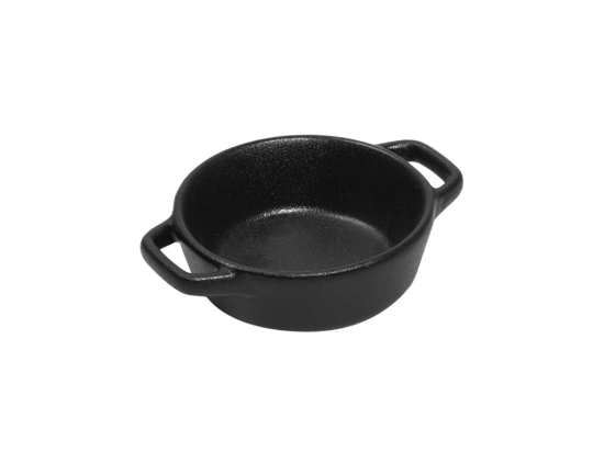 Lava σκεύος για σαγανάκι stoneware στρογγυλό σε μαύρο χρώμα σετ των έξι τεμαχίων 12x9x3 εκ