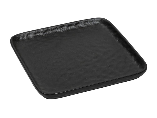Τετράγωνο πιάτο Lava stoneware σε μαύρο χρώμα σετ των τεσσάρων τεμαχίων 26 εκ