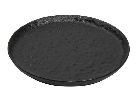 Στρογγυλό πιάτο Lava stoneware σε μαύρο χρώμα σετ των τεσσάρων τεμαχίων 27 εκ