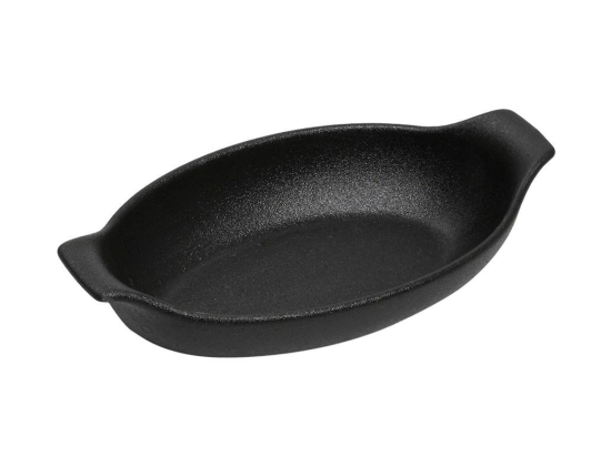 Lava σκεύος για σαγανάκι stoneware οβάλ σε μαύρο χρώμα σετ των τεσσάρων τεμαχίων 24x13x6 εκ
