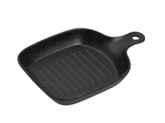 Τηγανάκι Lava stoneware τετράγωνο σε μαύρο χρώμα σετ των δύο τεμαχίων 22x16x3 εκ