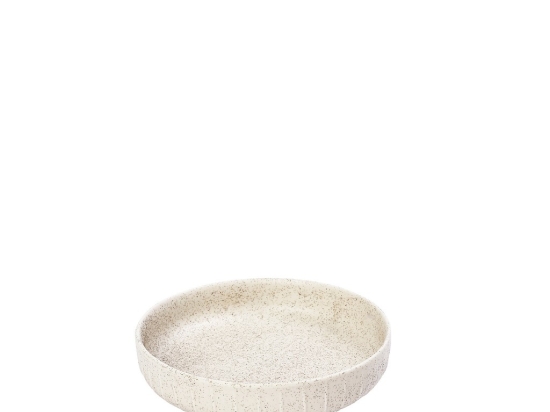 Gobi white sand χειροποίητο μπωλ ρηχό στρογγυλό λευκό ματ σετ έξι τεμαχίων 11.5x3 εκ