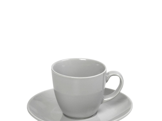 Light Grey Essentials φλυτζάνι και πιατάκι εσπρέσσο σε γκρι χρώμα σετ των έξι 12x6 εκ