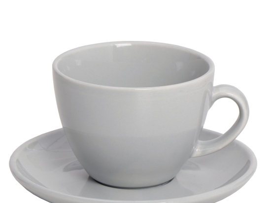 Light Grey Essentials φλυτζάνι και πιατάκι καπουτσίνο σετ των έξι 350 ml 16x8 εκ