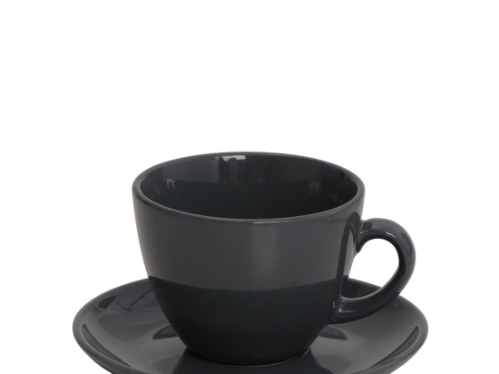 Anthracite Essentials φλυτζάνι και πιατάκι καπουτσίνο σετ των έξι 220 ml 14x8 εκ