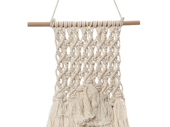 Boho διακοσμητικό τοίχου πλεκτό σε μπεζ χρώμα 35x60 εκ