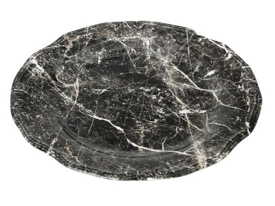 Marble στρογγυλή πιατέλα σε μαύρο χρώμα σετ των δύο τεμαχίων 33 εκ