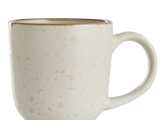 Day Reactive Glaze κεραμική κούπα σε μπεζ απόχρωση σετ δώδεκα τεμαχίων 13x9x10 εκ
