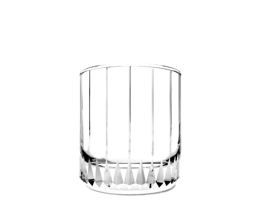 Leia Whiskey ποτήρι σκαλιστό διάφανο από γυαλί σετ τριών τεμαχίων 7.5x8 εκ
