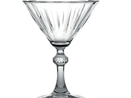 Diamond Martini διάφανο ποτήρι κολωνάτο γυάλινο σετ έξι τεμαχίων 11.7x15 εκ
