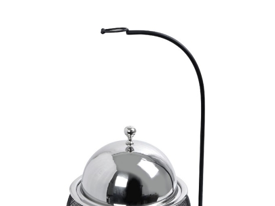 Bain Marie βάση μαύρη με διπλό δοχείο από ανοξείδωτο ατσάλι στηριζόμενη με καπάκι 25x30 εκ