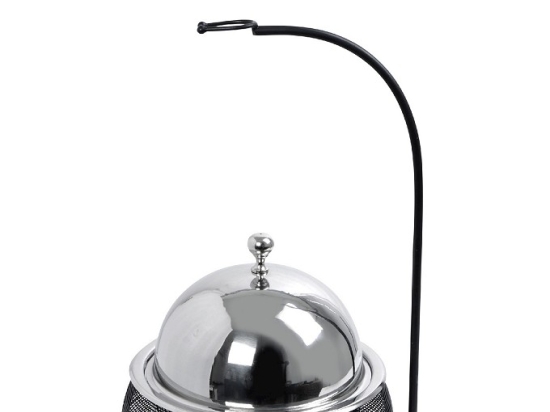 Bain Marie βάση μαύρη με διπλό δοχείο από ανοξείδωτο ατσάλι στηριζόμενη με καπάκι 30x30x32-49 εκ