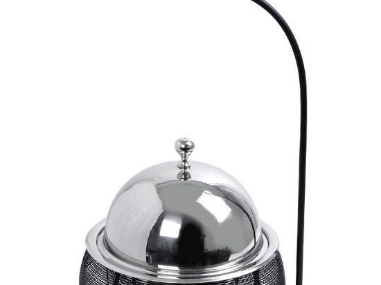 Bain Marie βάση μαύρη με διπλό δοχείο από ανοξείδωτο ατσάλι στηριζόμενη με καπάκι 33x33x36-56 εκ