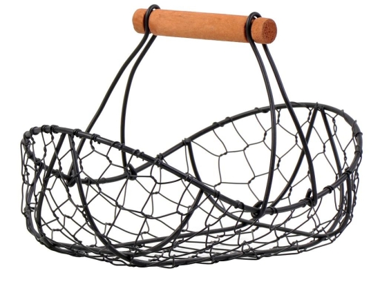 Καλάθι μεταλλικό σε μαύρο χρώμα 23x15x15 εκ