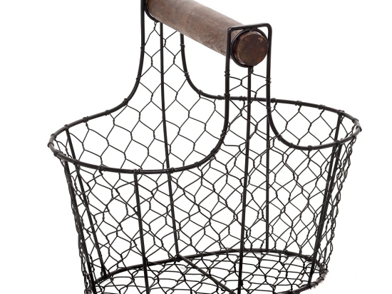 Καλάθι με λαβή μεταλλικό σε μαύρο χρώμα 29x22x27 εκ