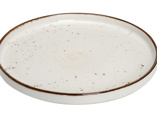Ρηχό πιάτο φαγητού step Terra Cream πορσελάνινο σε κρεμ χρώμα σετ των έξι τεμαχίων 21 εκ
