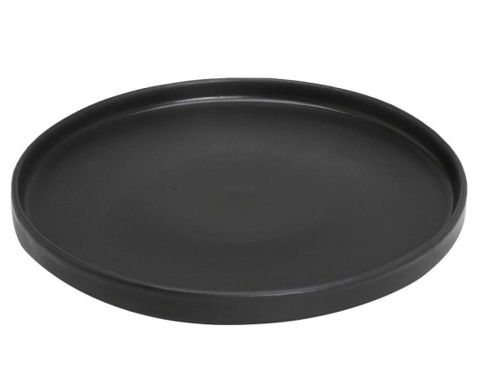 Terra Matt Black μαύρο πιάτο ρηχό φαγητού σετ έξι τεμαχίων 26 εκ