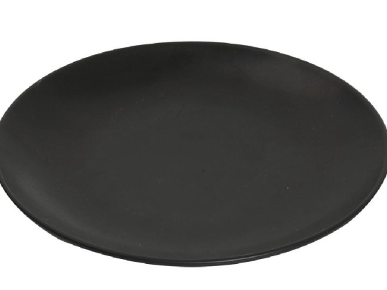 Terra Matt black μαύρο ματ πιάτο ρηχό σετ έξι τεμάχια 30x2.5 εκ