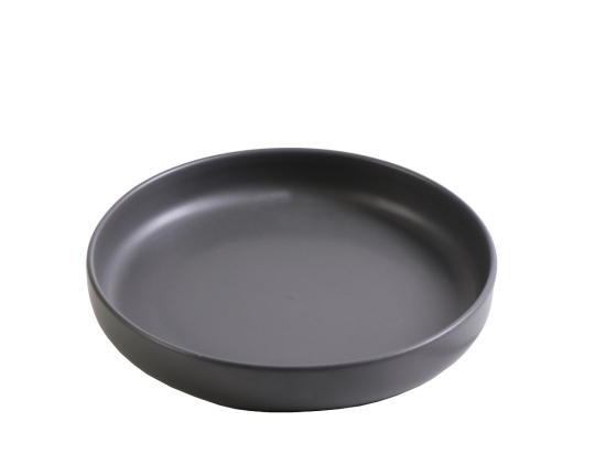 Terra Matt Black μαύρο ματ βαθύ πιάτο σετ έξι τεμάχια 24x4.5 εκ