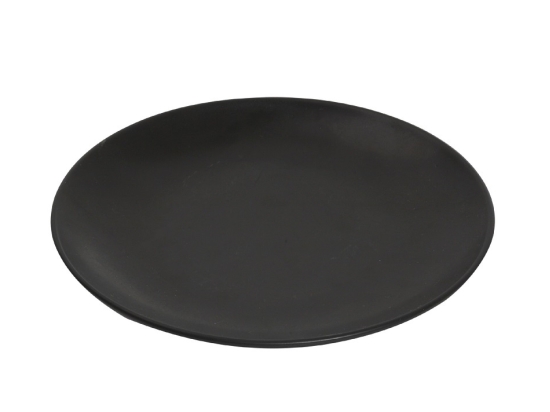 Terra Matt Black πιάτο μαύρο ρηχό από πορσελάνη έξι τεμαχίων 21x2.5 εκ 